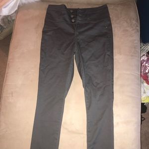 High waisted gray skinny jeans